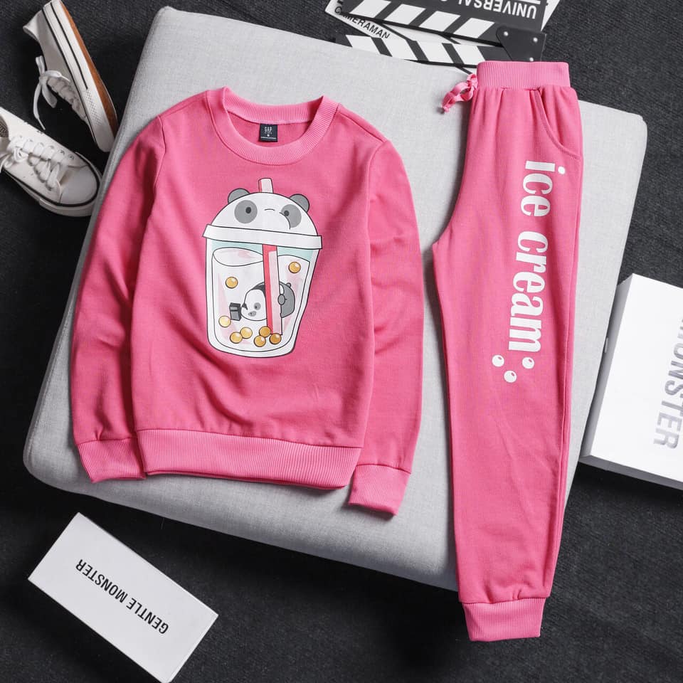Bộ nỉ da cá bé gái 4/14