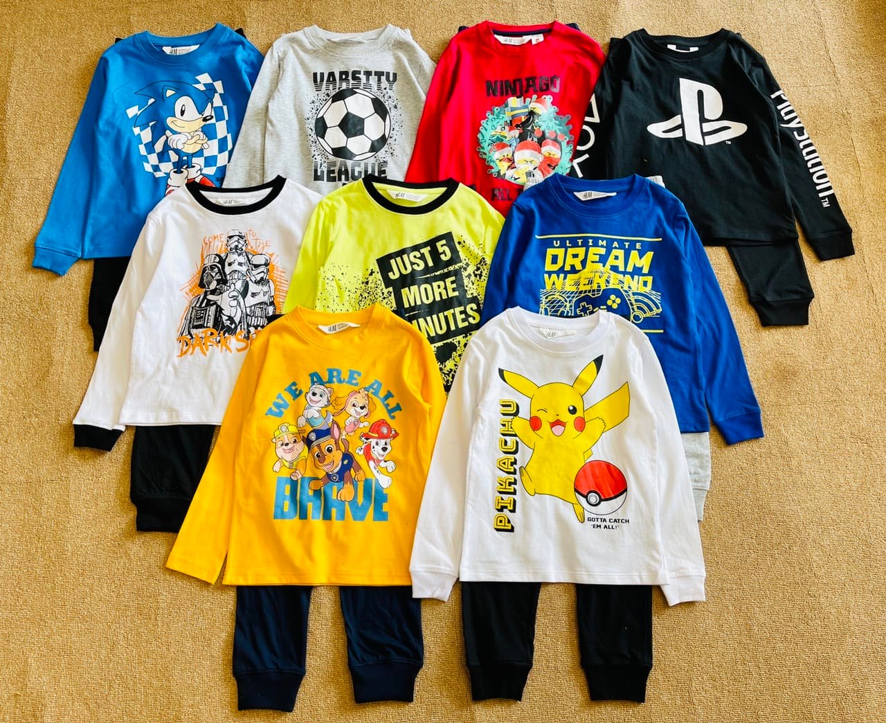 Bộ cotton HM dài tay bé trai 1-10
